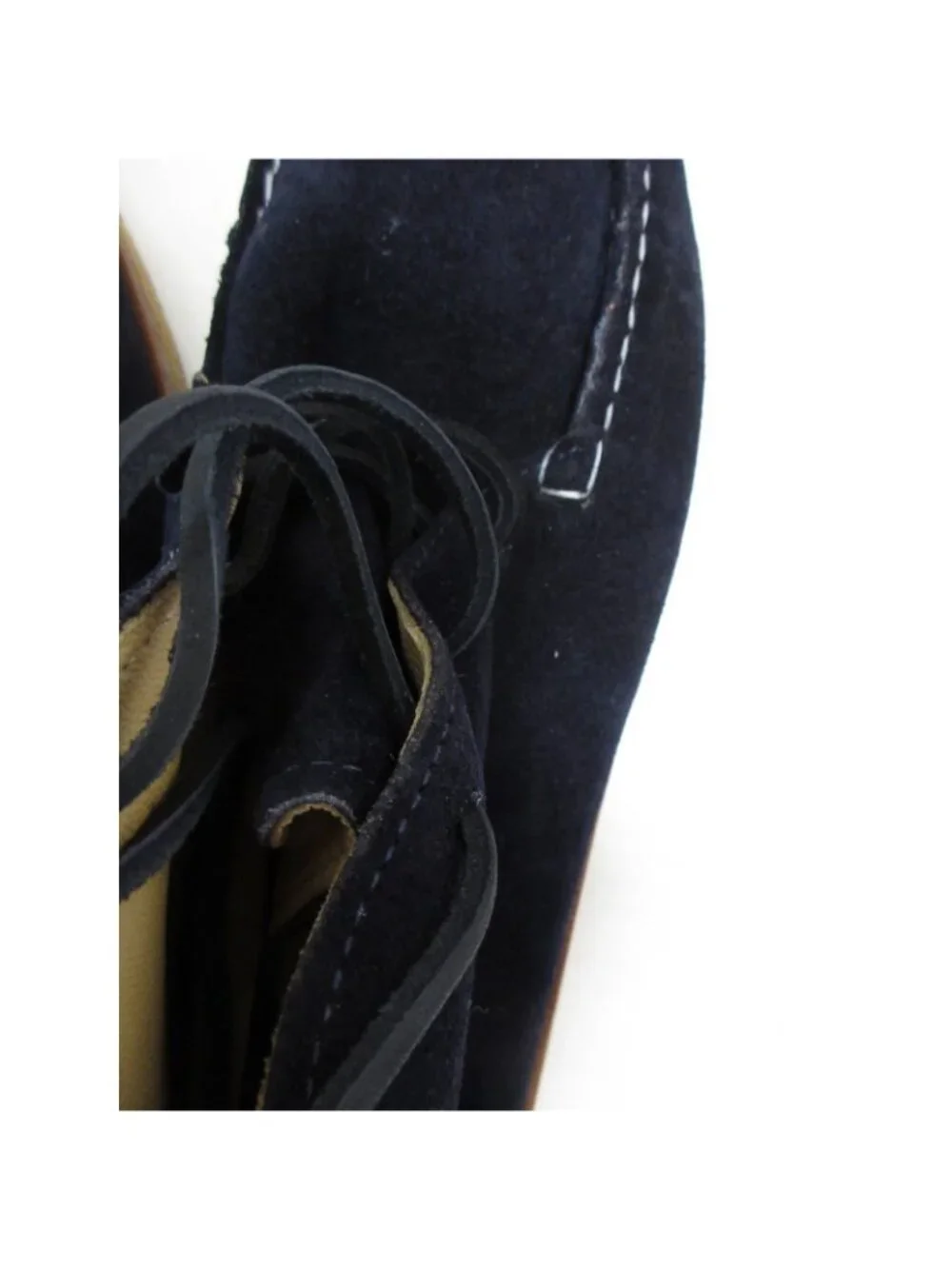 Quoddy Boots 11 D Navy Wabanaki Suede Handbuilt Leather Crepe Sole NEW